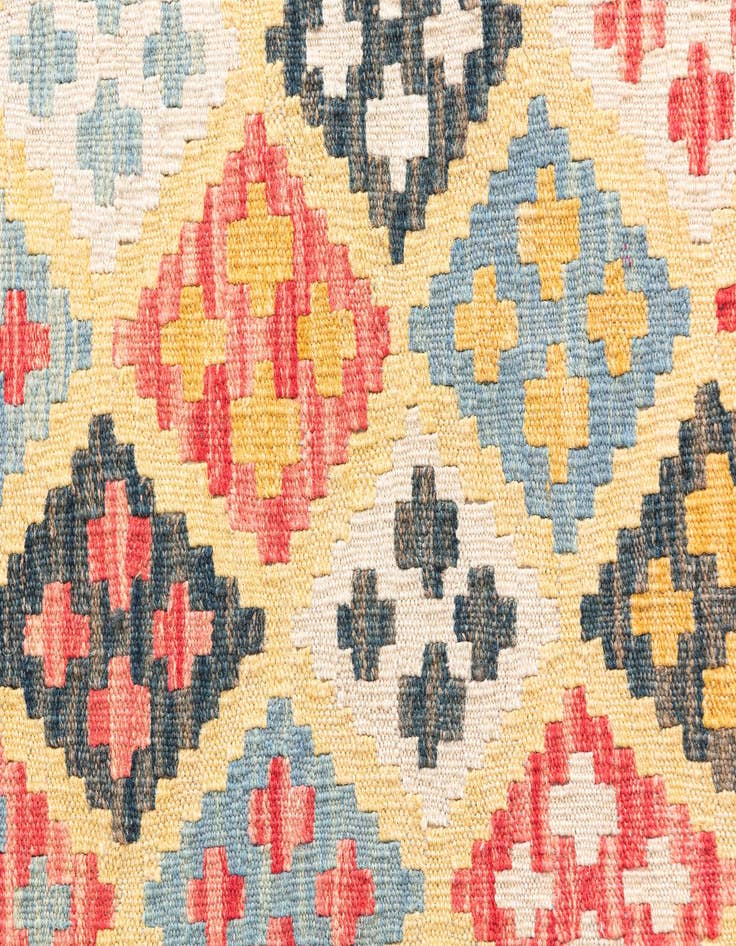 Detail image of  4' 2 x 6'  Hand Woven Kilim Maymana Wool Rug