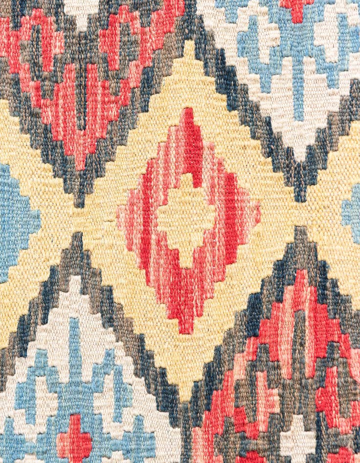 Detail image of  4' 3 x 5' 7  Hand Woven Kilim Maymana Wool Rug