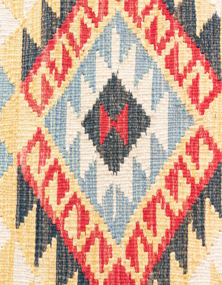 Detail image of  3' 6 x 6' 6  Hand Woven Kilim Maymana Wool Rug
