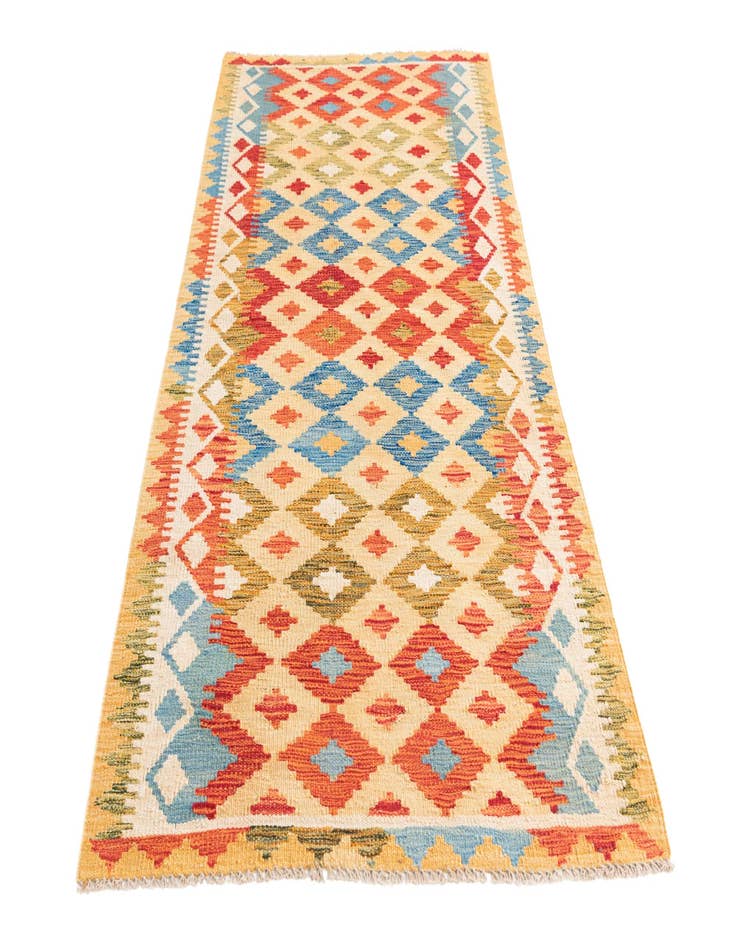 Detail image of  3' 3 x 6' 5  Hand Woven Kilim Maymana Wool Rug