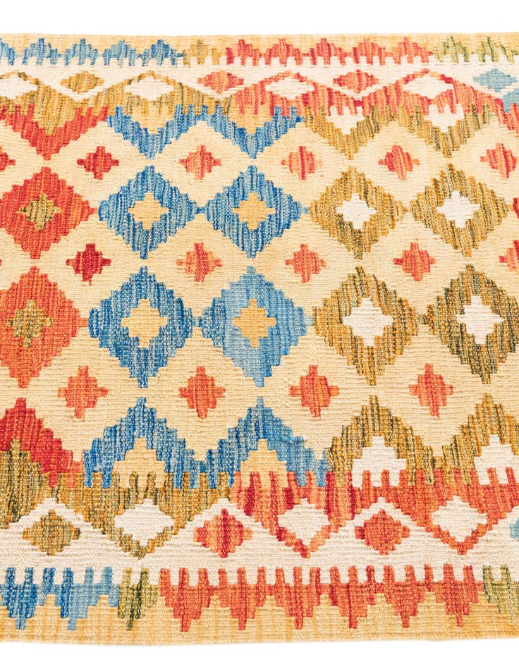 Detail image of  3' 3 x 6' 5  Hand Woven Kilim Maymana Wool Rug