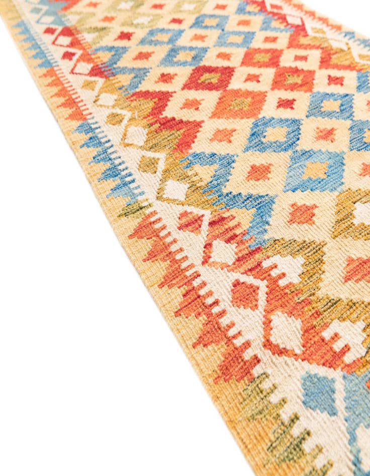 Detail image of  3' 3 x 6' 5  Hand Woven Kilim Maymana Wool Rug