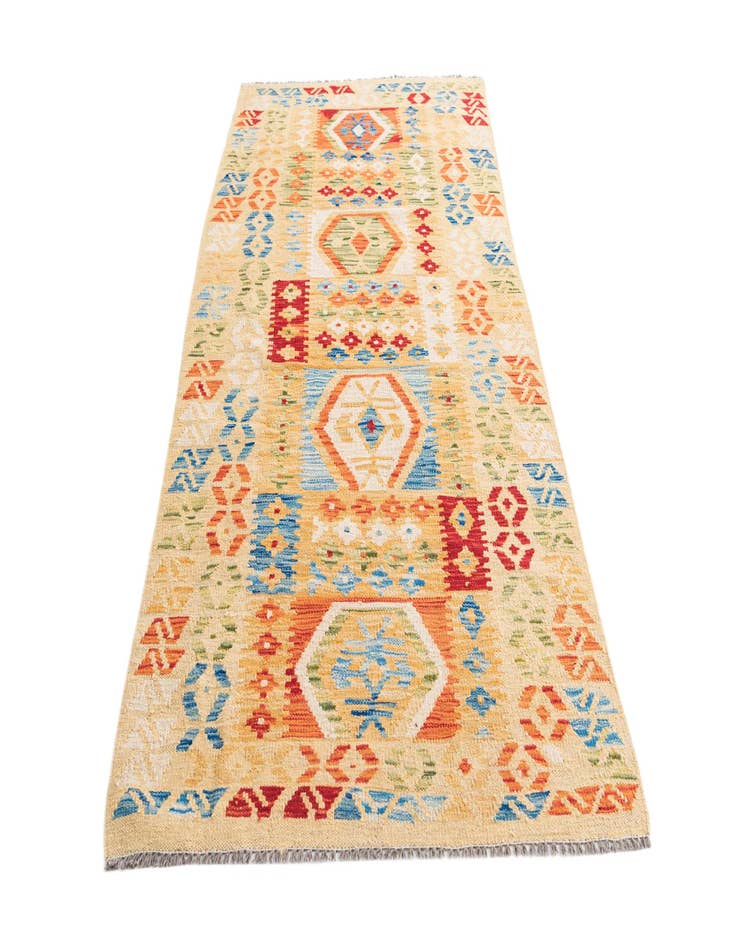 Detail image of  3' 5 x 6' 6  Hand Woven Kilim Maymana Wool Rug