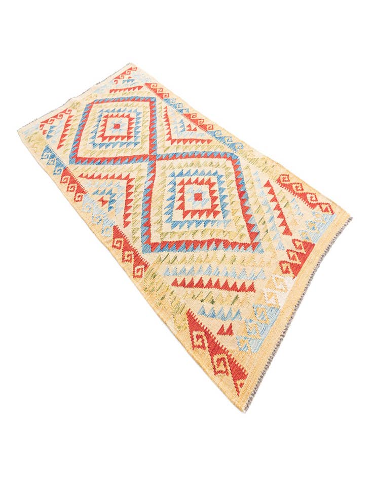 Detail image of  3' 5 x 6' 3  Hand Woven Kilim Maymana Wool Rug