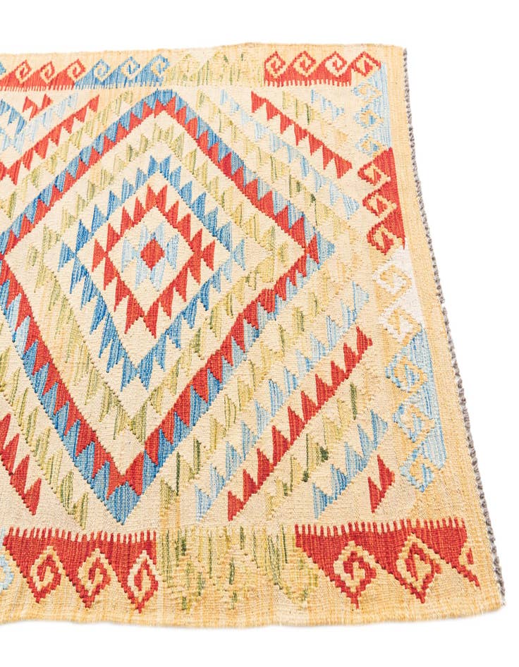 Detail image of  3' 5 x 6' 3  Hand Woven Kilim Maymana Wool Rug