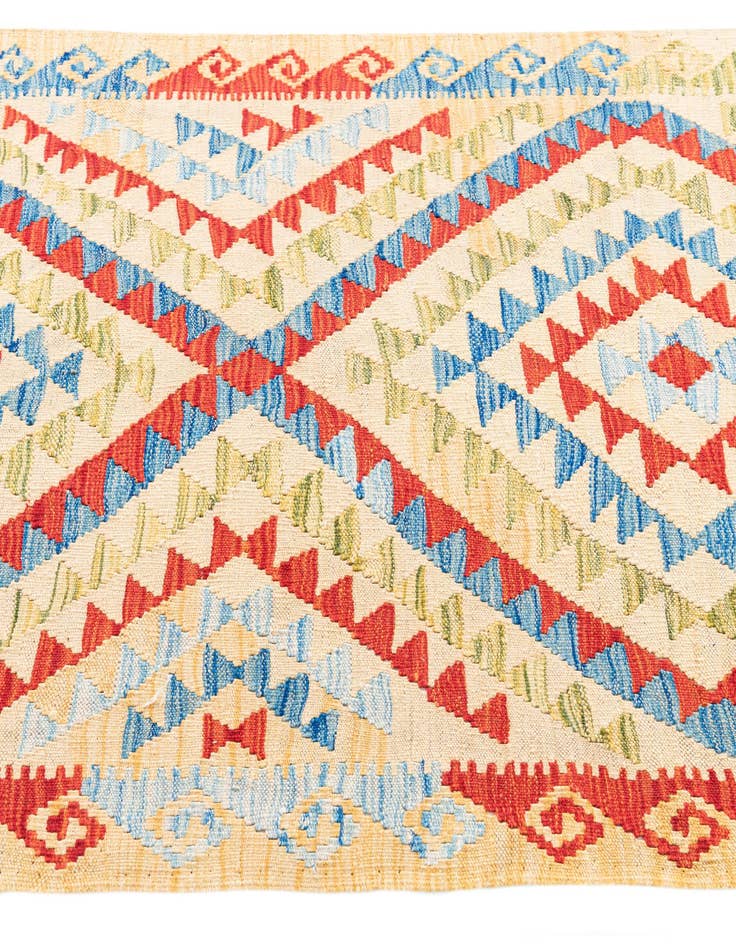 Detail image of  3' 5 x 6' 3  Hand Woven Kilim Maymana Wool Rug