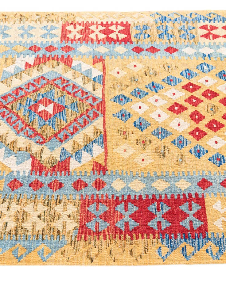 Detail image of  3' 6 x 6' 8  Hand Woven Kilim Maymana Wool Rug