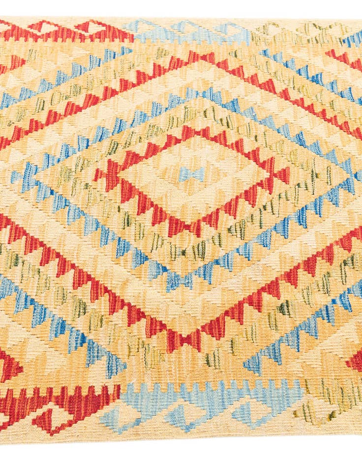 Detail image of  3' 9 x 6' 6  Hand Woven Kilim Maymana Wool Rug
