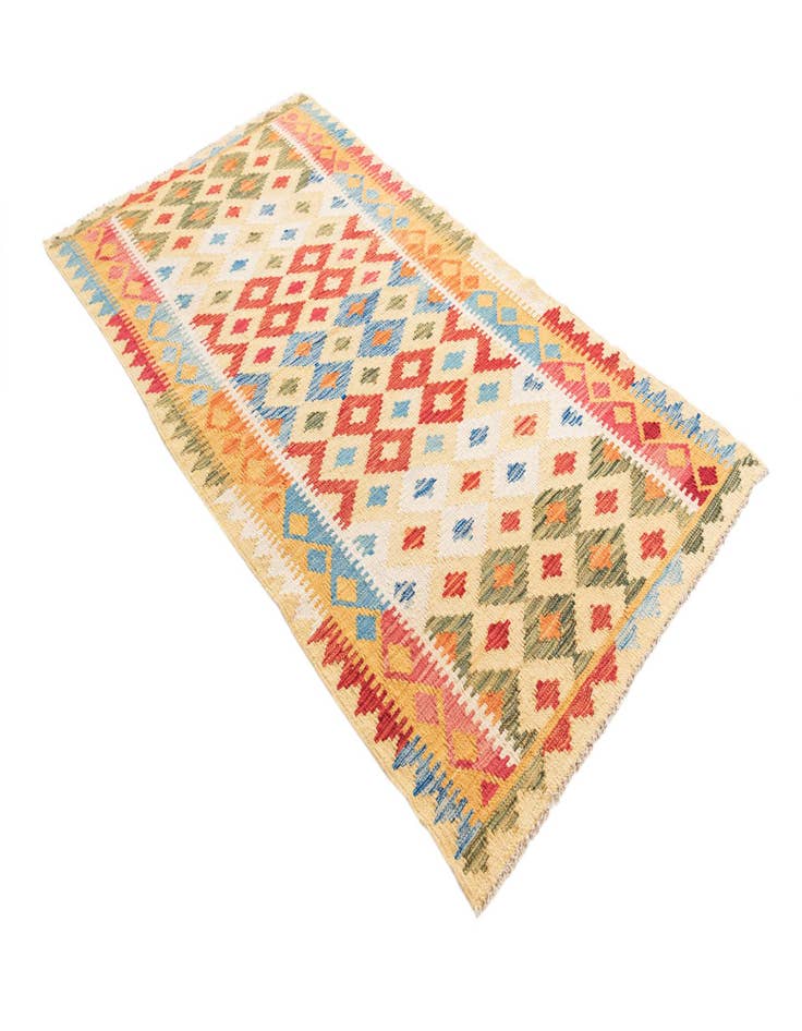 Detail image of  3' 7 x 6' 6  Hand Woven Kilim Maymana Wool Rug