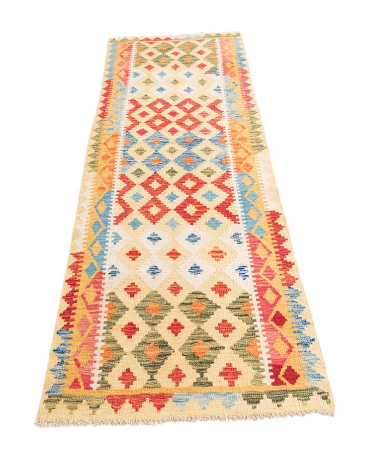 Detail image of  3' 7 x 6' 6  Hand Woven Kilim Maymana Wool Rug