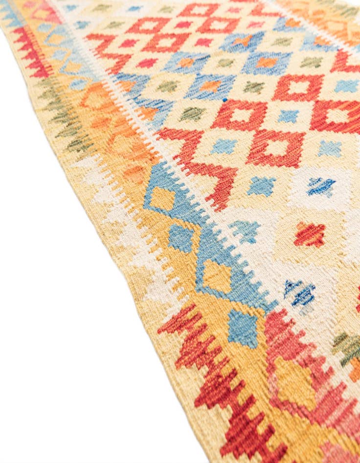 Detail image of  3' 7 x 6' 6  Hand Woven Kilim Maymana Wool Rug