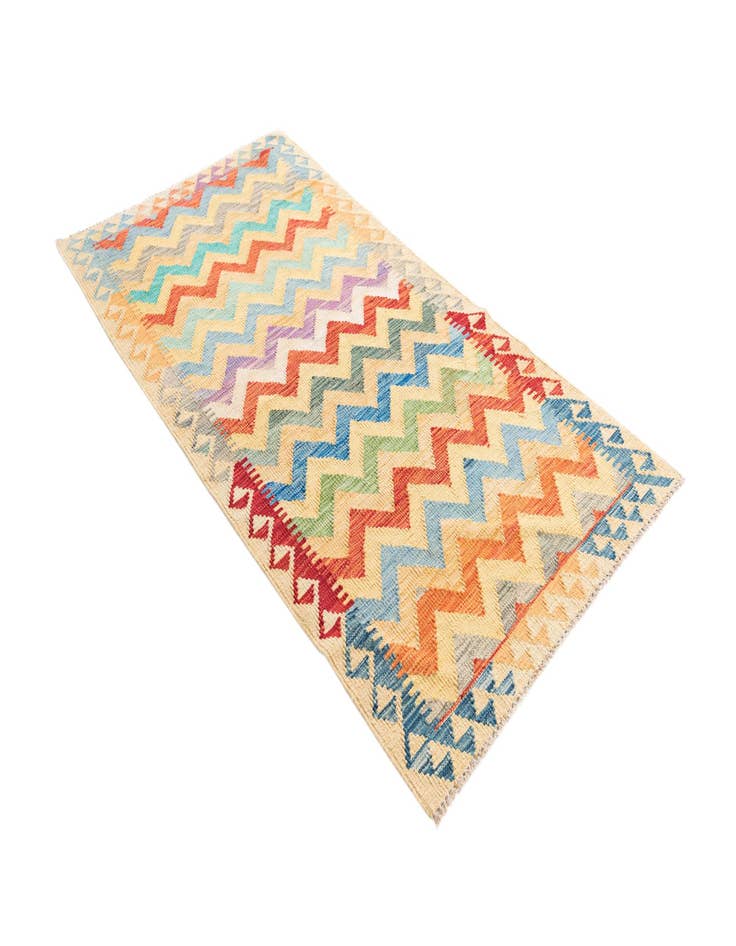 Detail image of  3' 4 x 6' 4  Hand Woven Kilim Maymana Wool Rug