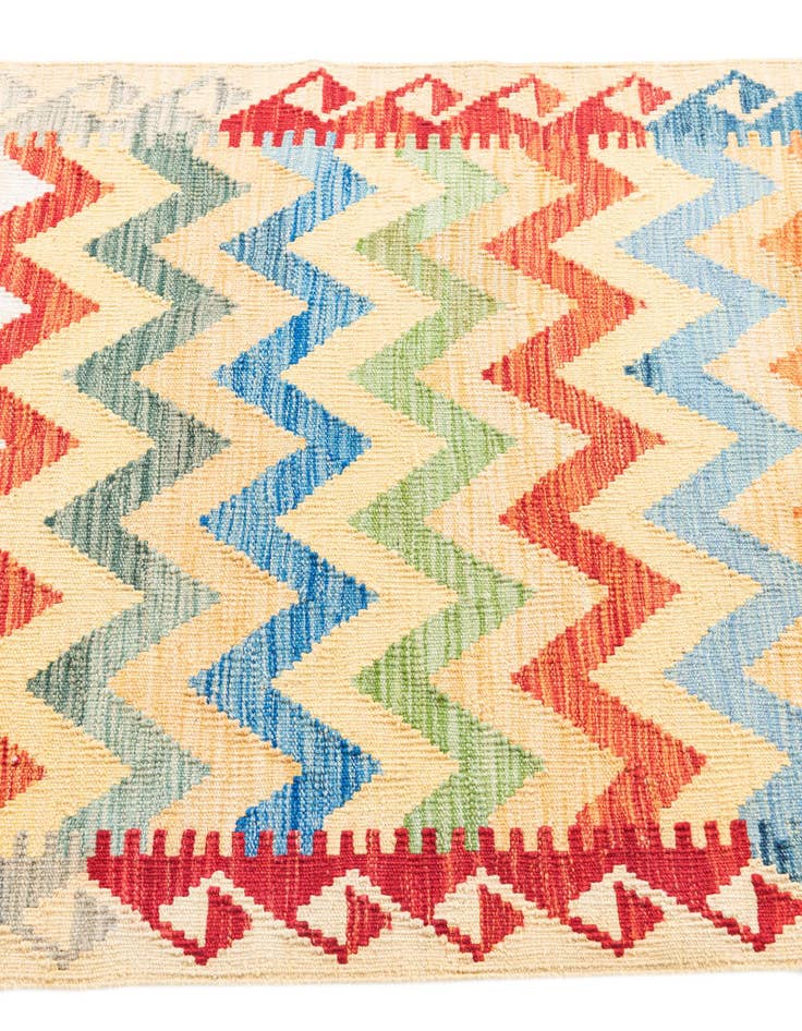 Detail image of  3' 4 x 6' 4  Hand Woven Kilim Maymana Wool Rug