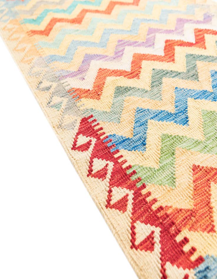 Detail image of  3' 4 x 6' 4  Hand Woven Kilim Maymana Wool Rug