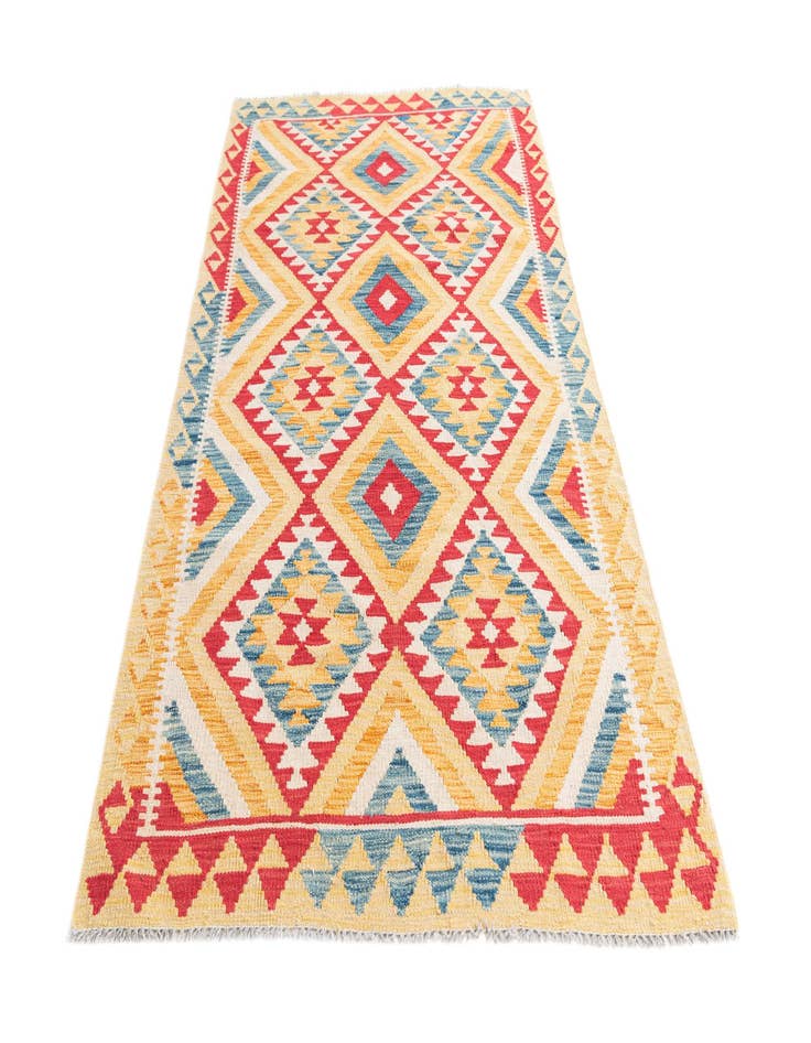 Detail image of  3' 9 x 6' 6  Hand Woven Kilim Maymana Wool Rug