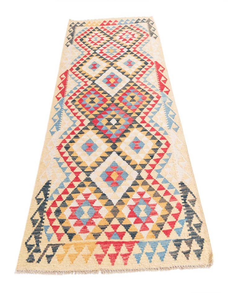 Detail image of  3' 6 x 6' 6  Hand Woven Kilim Maymana Wool Rug