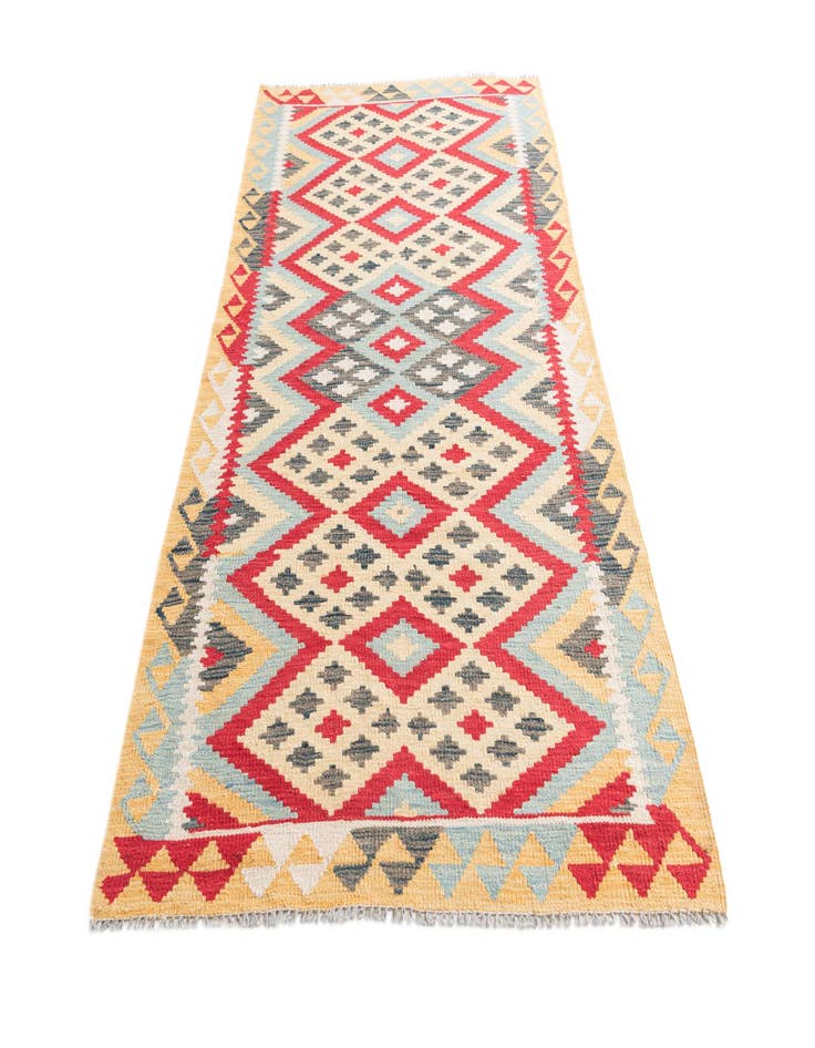 Detail image of  3' 7 x 6' 9  Hand Woven Kilim Maymana Wool Rug