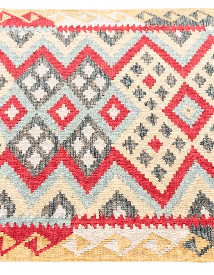 Detail image of  3' 7 x 6' 9  Hand Woven Kilim Maymana Wool Rug