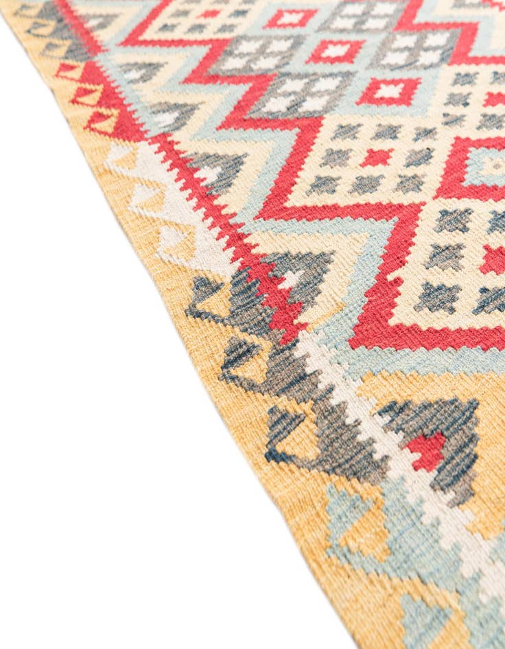 Detail image of  3' 7 x 6' 9  Hand Woven Kilim Maymana Wool Rug