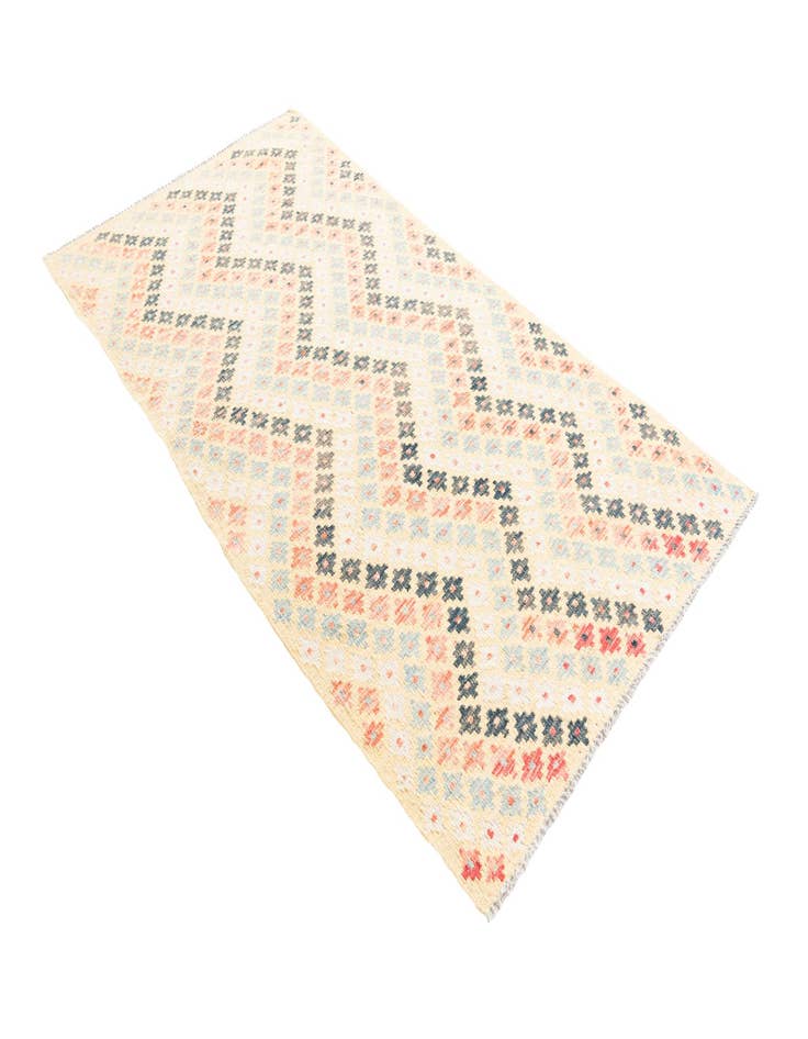 Detail image of  3' 3 x 6' 3  Hand Woven Kilim Maymana Wool Rug