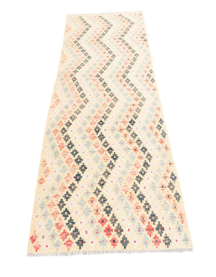 Detail image of  3' 3 x 6' 3  Hand Woven Kilim Maymana Wool Rug