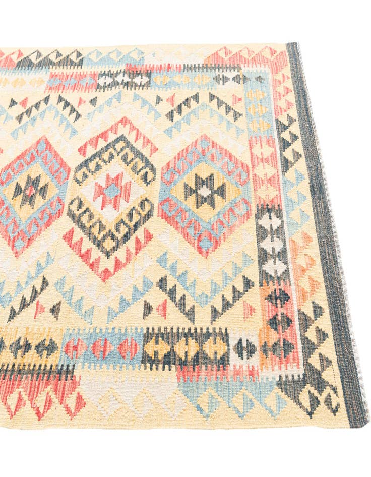 Detail image of  3' 7 x 6' 9  Hand Woven Kilim Maymana Wool Rug