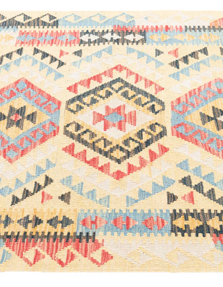 Detail image of  3' 7 x 6' 9  Hand Woven Kilim Maymana Wool Rug