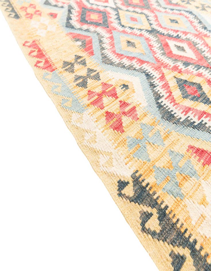 Detail image of  4' 2 x 6' 2  Hand Woven Kilim Maymana Wool Rug