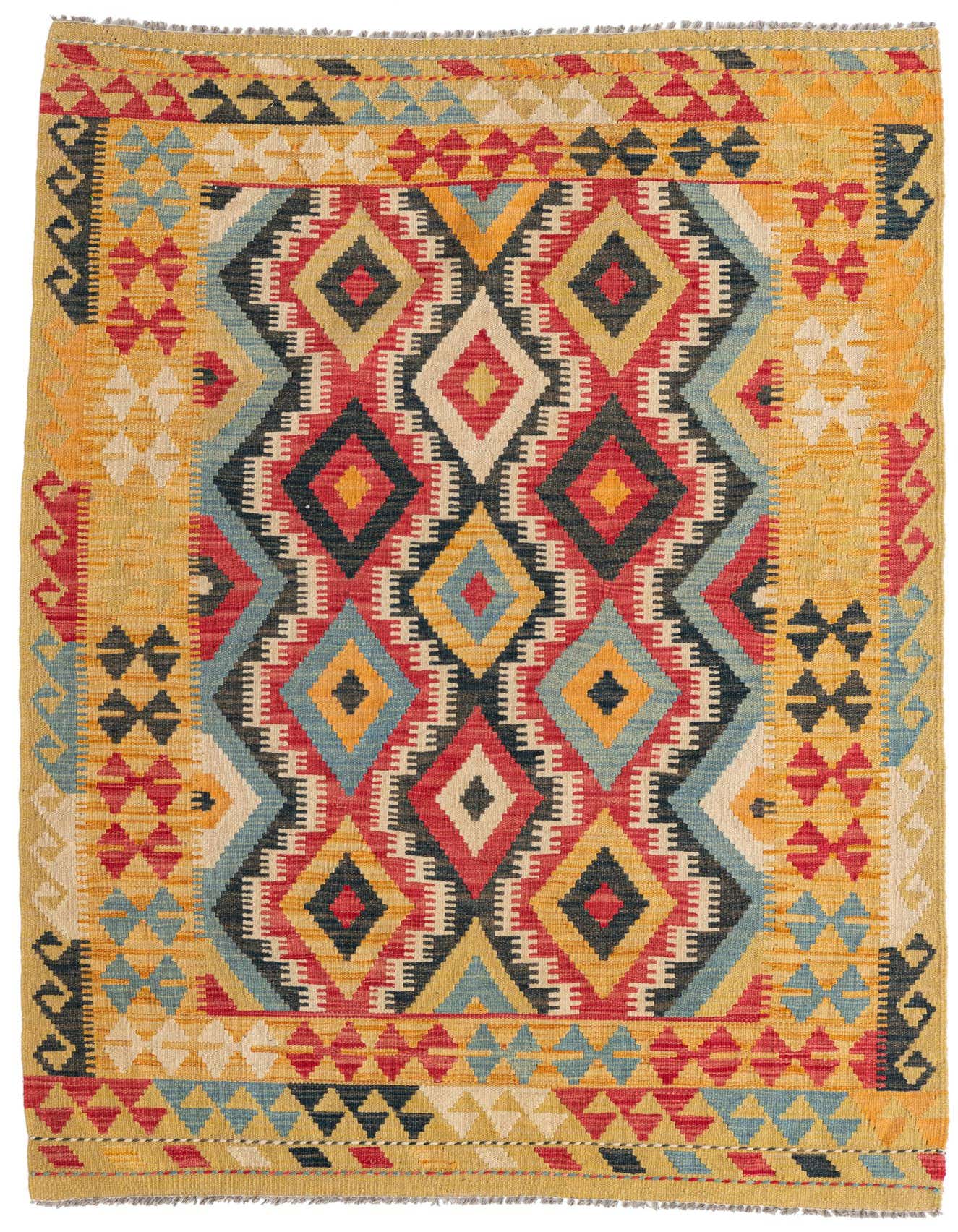 Primary image of  4' 2 x 6' 2  Hand Woven Kilim Maymana Wool Rug