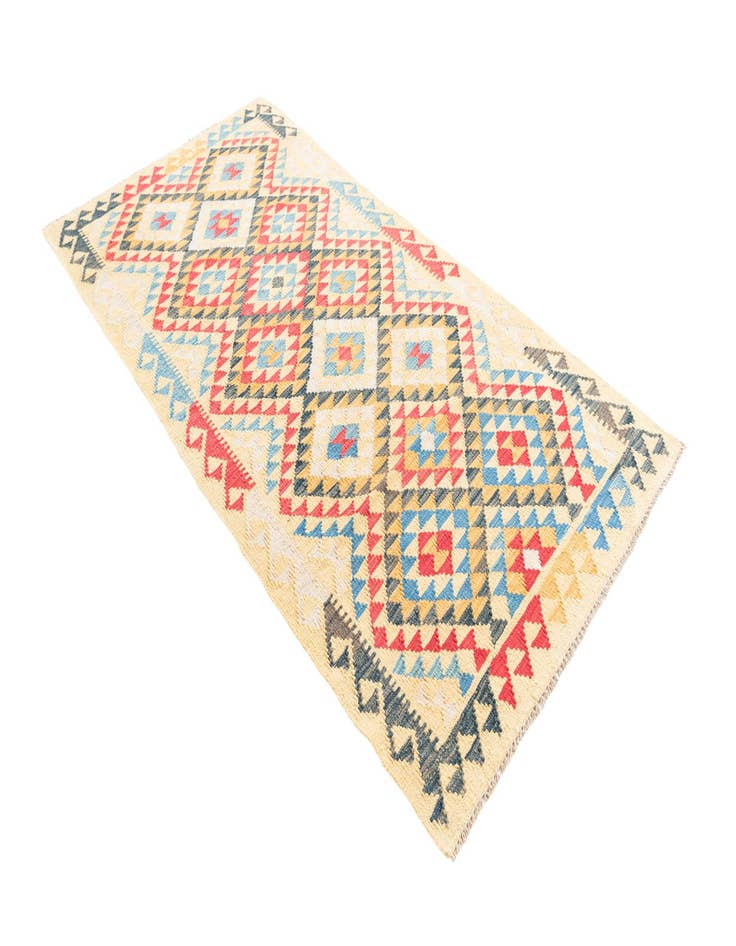 Detail image of  3' 5 x 6' 6  Hand Woven Kilim Maymana Wool Rug