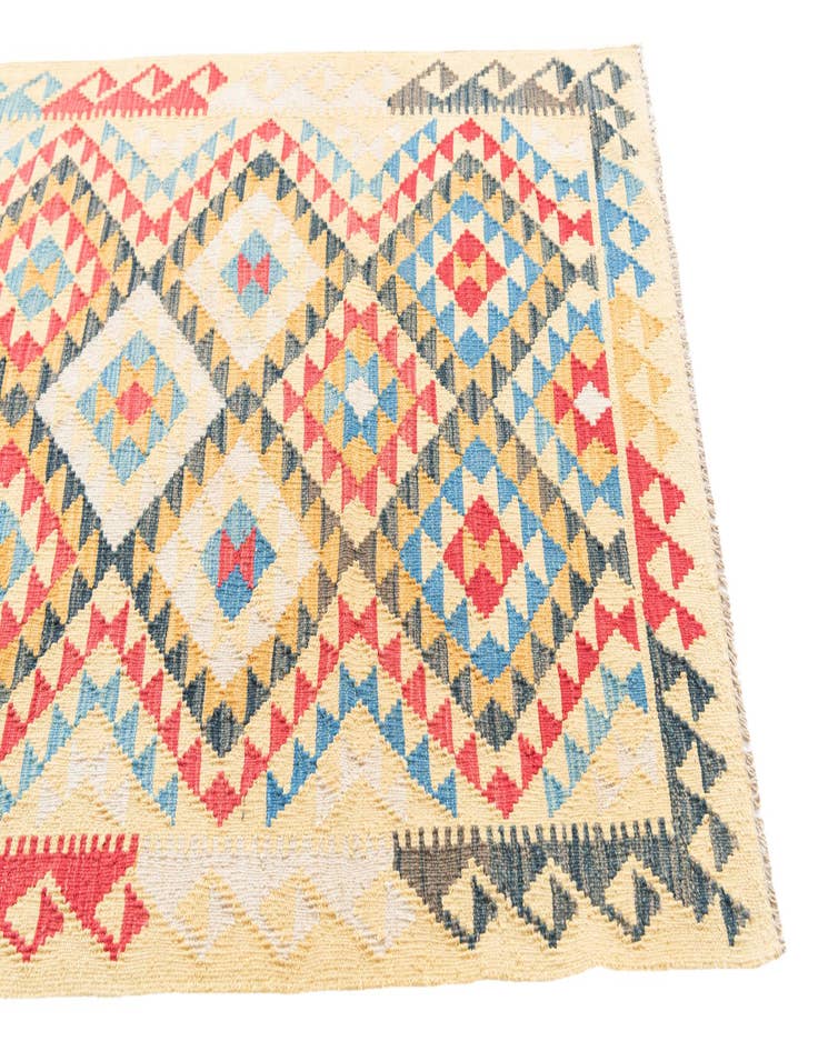 Detail image of  3' 5 x 6' 6  Hand Woven Kilim Maymana Wool Rug