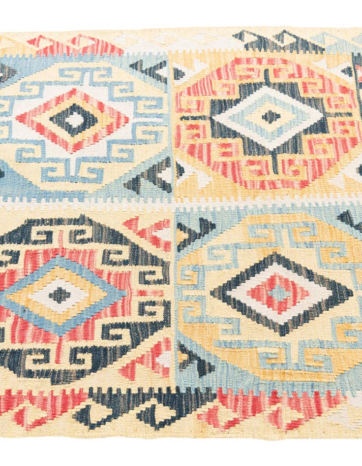 Detail image of  3' 5 x 5' 9  Hand Woven Kilim Maymana Wool Rug