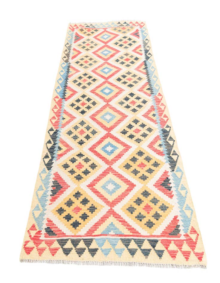 Detail image of  3' 8 x 6' 9  Hand Woven Kilim Maymana Wool Rug