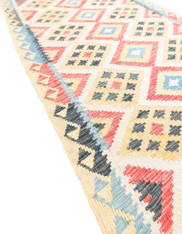 Detail image of  3' 8 x 6' 9  Hand Woven Kilim Maymana Wool Rug
