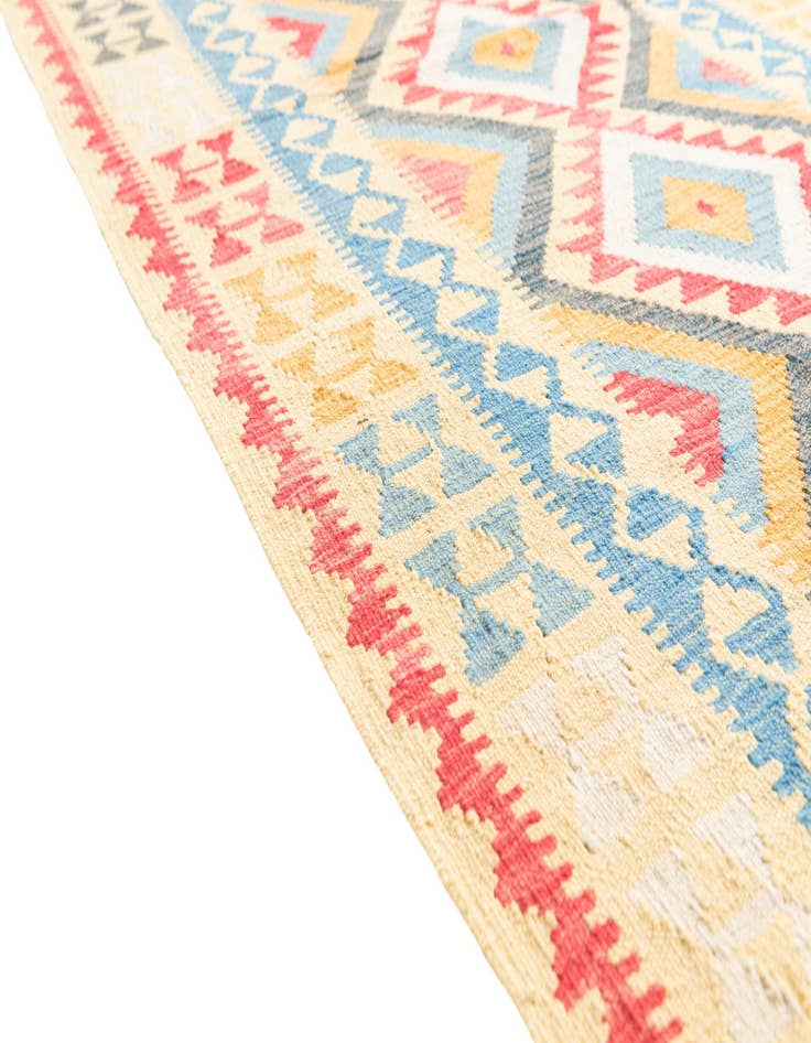 Detail image of  3' 7 x 6' 6  Hand Woven Kilim Maymana Wool Rug