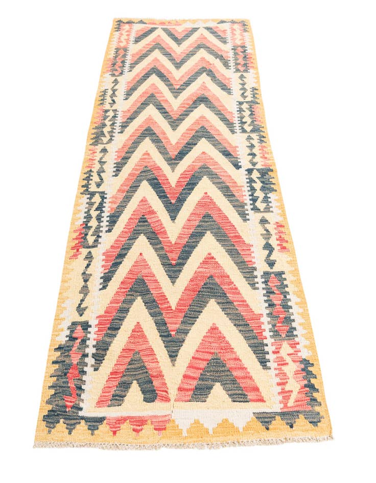 Detail image of  3' 7 x 6' 6  Hand Woven Kilim Maymana Wool Rug