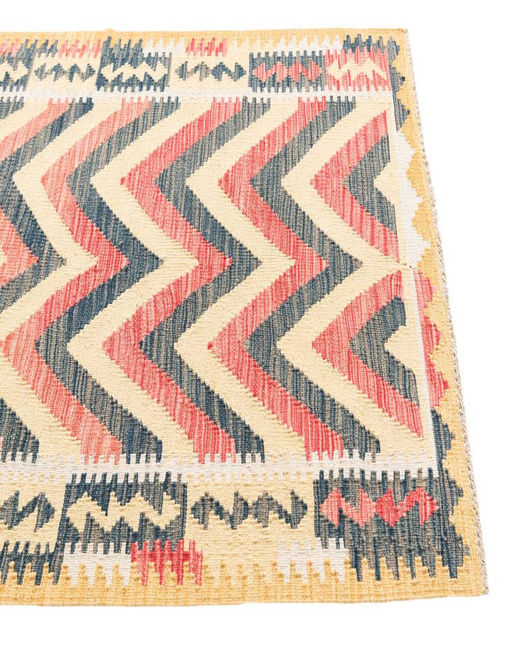Detail image of  3' 7 x 6' 6  Hand Woven Kilim Maymana Wool Rug
