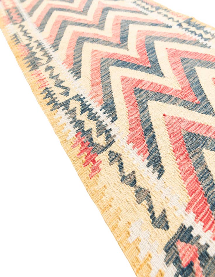 Detail image of  3' 7 x 6' 6  Hand Woven Kilim Maymana Wool Rug
