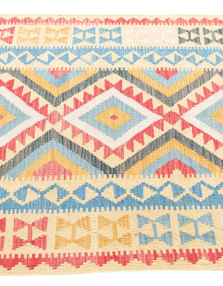 Detail image of  3' 7 x 6' 6  Hand Woven Kilim Maymana Wool Rug