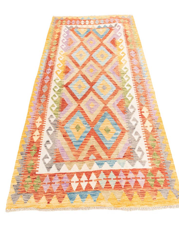 4' 4 x 5' 10  Hand Woven Kilim Maymana Wool Rug