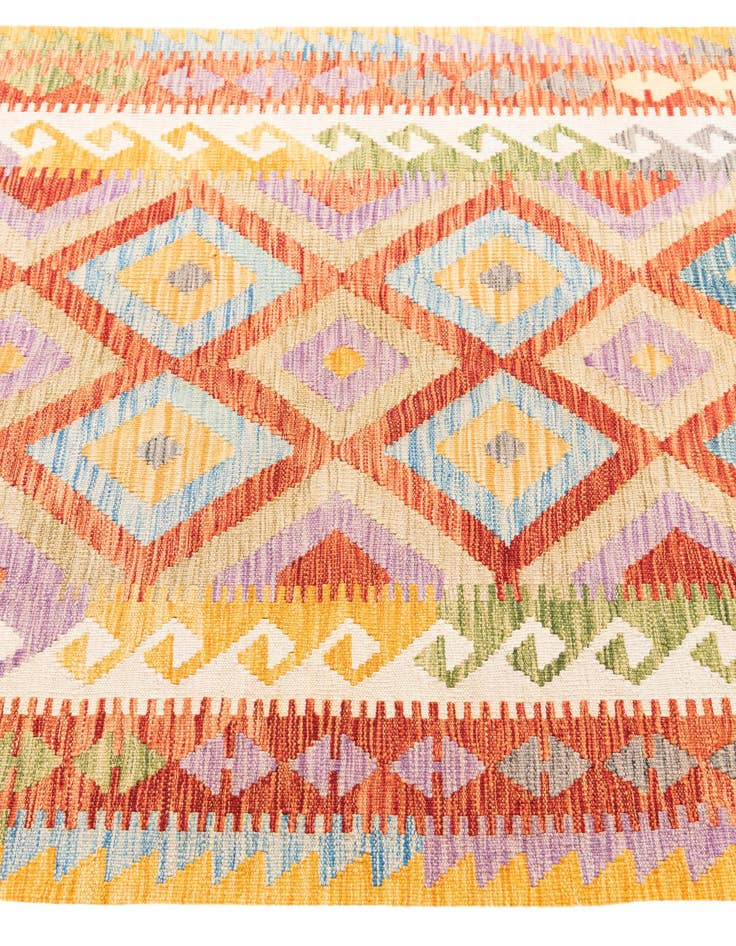 4' 4 x 5' 10  Hand Woven Kilim Maymana Wool Rug