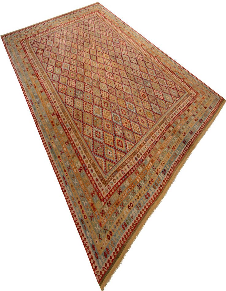 Detail image of  20' 2 x 25' 7  Hand Woven Kilim Maymana Wool Rug