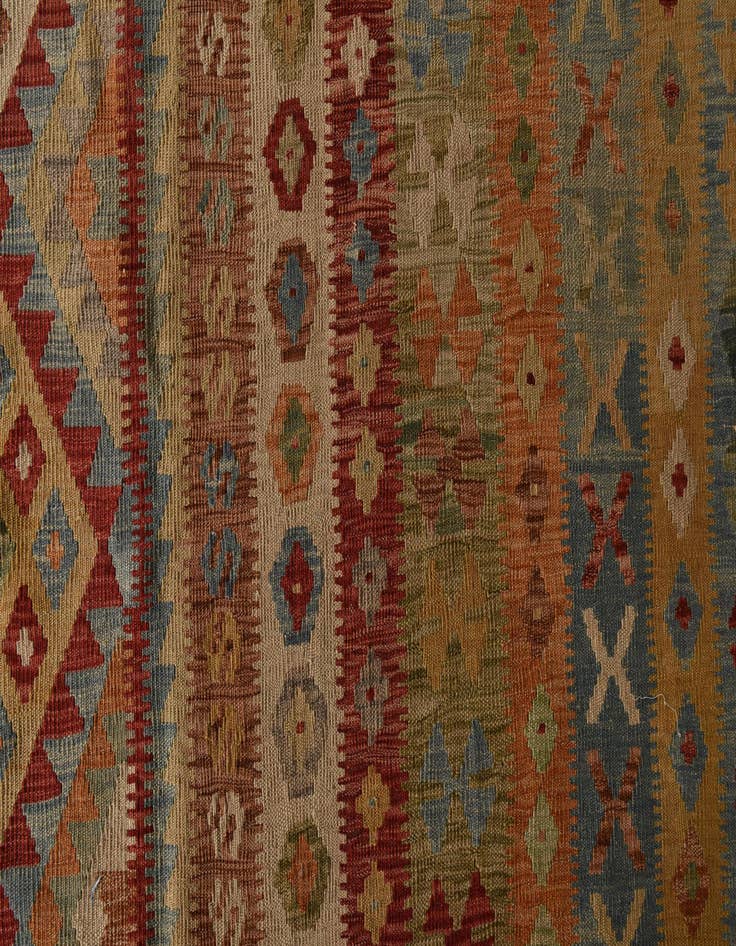Detail image of  20' 2 x 25' 7  Hand Woven Kilim Maymana Wool Rug