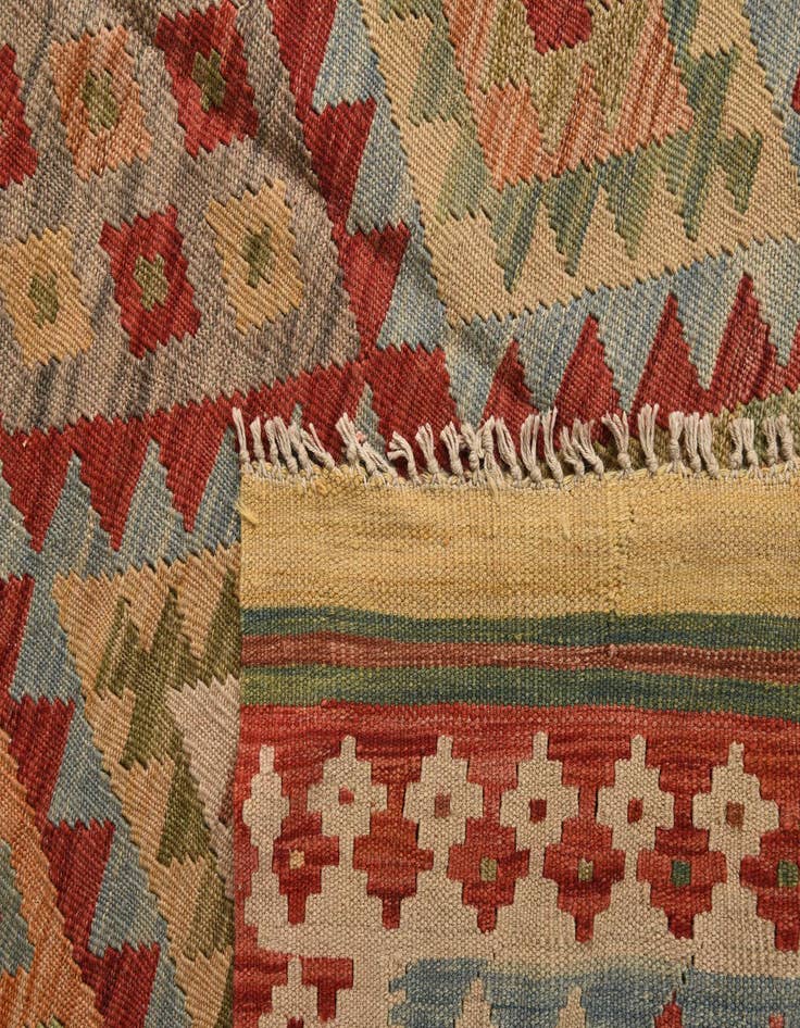 Detail image of  20' 2 x 25' 7  Hand Woven Kilim Maymana Wool Rug