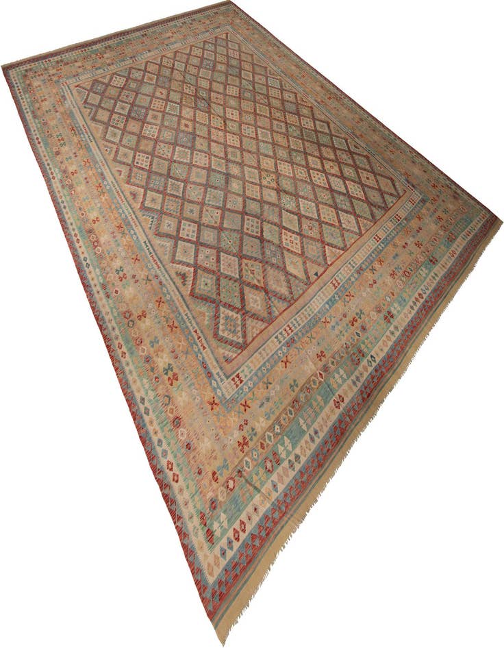 Detail image of  20' x 25' 5  Hand Woven Kilim Maymana Wool Rug