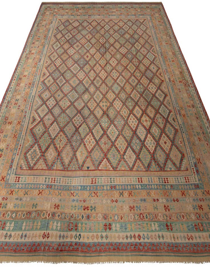 Detail image of  20' x 25' 5  Hand Woven Kilim Maymana Wool Rug