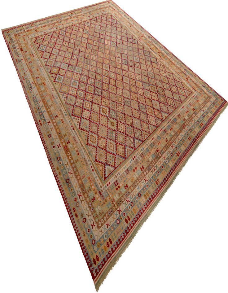 Detail image of  20' 5 x 25' 9  Hand Woven Kilim Maymana Wool Rug