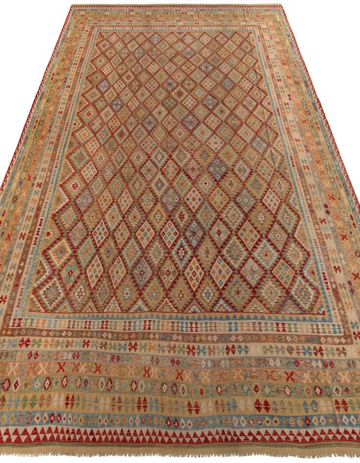 Detail image of  19' 10 x 25' 6  Hand Woven Kilim Maymana Wool Rug