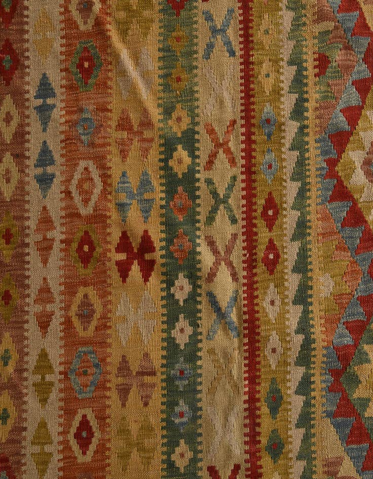 Detail image of  16' x 25' 10  Hand Woven Kilim Maymana Wool Rug