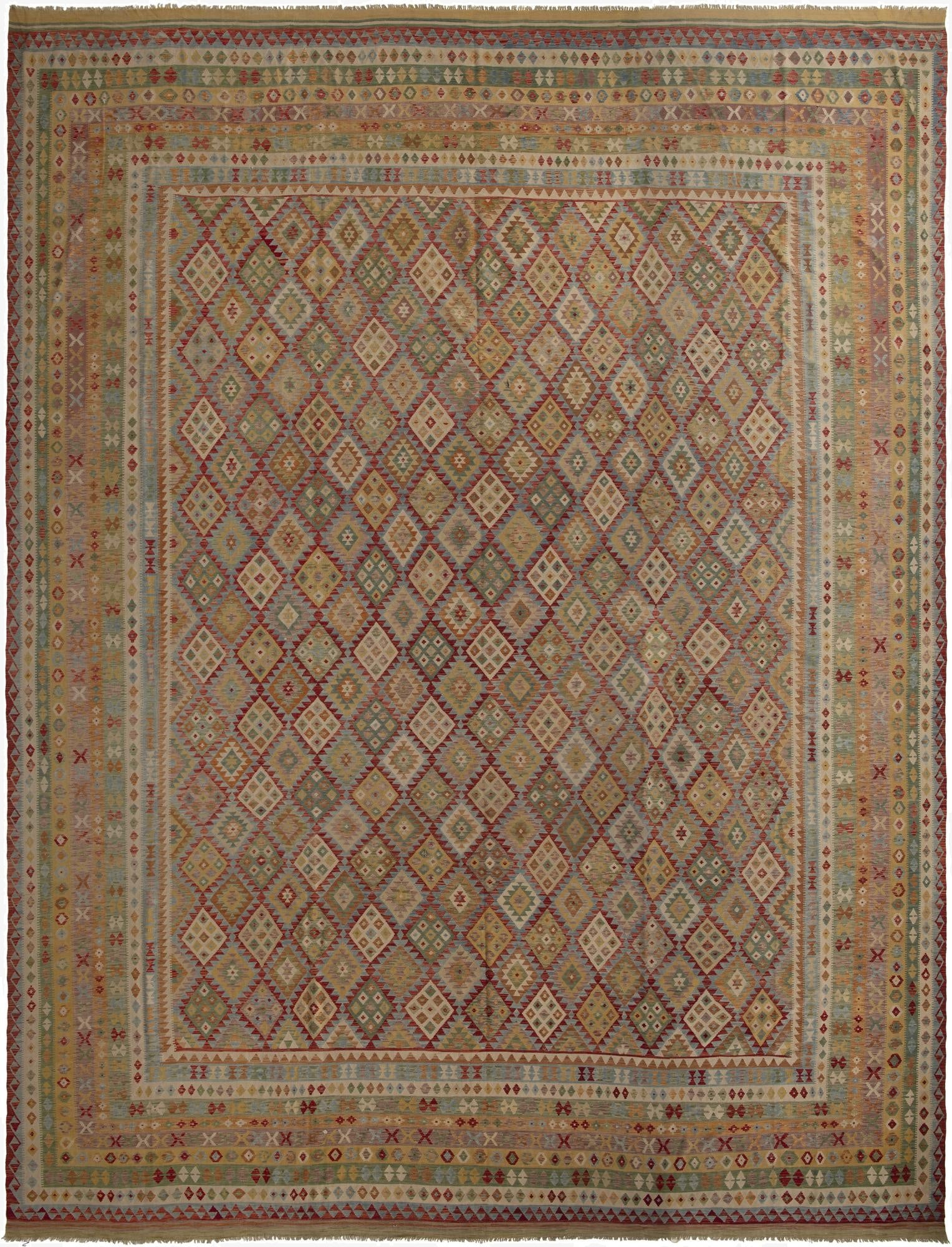  19' 8 x 25' 2  Hand Woven Kilim Maymana Wool Rug